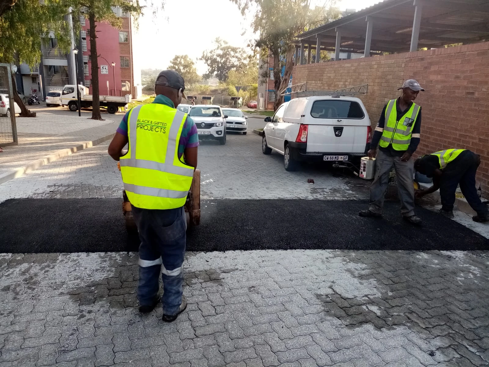 BG Projects team carrying out a local road repair