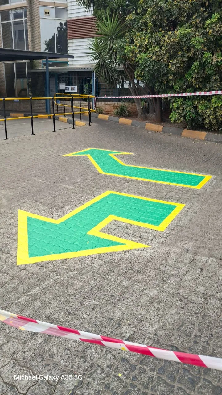 Pedestrian route and access markings
